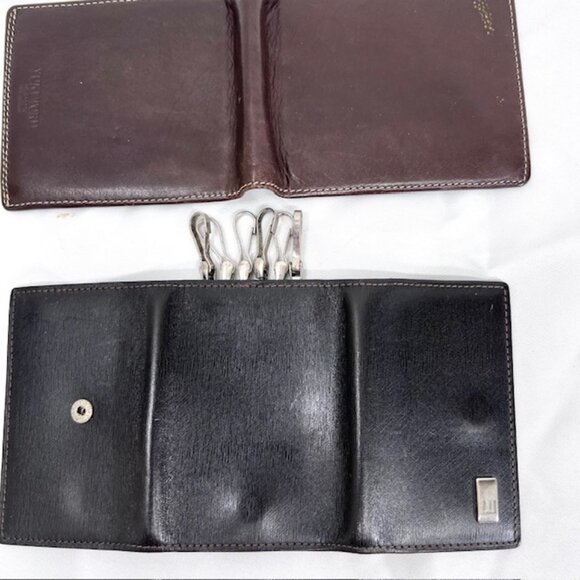 Set: DunHill Back leatherPouch Hold Key & Yuki Torri Wallet Bifold Brown (64) - Picture 5 of 12